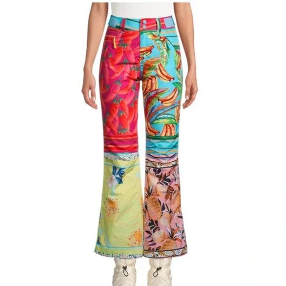 Farm Rio Mixed Scarves Ski Pants Size XL NWT